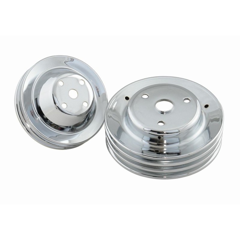 CHROME PULLEY SET SB CHEV Mr Gasket 4963