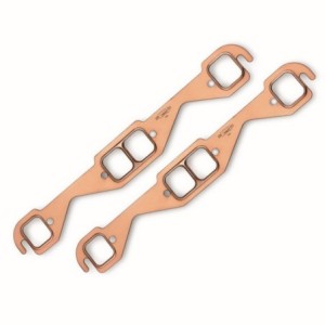 CHEVROLET 1955-1996 262/400 PAIRE DE JOINTS D'ÉCHAPPEMENT CUIVRE copper exhaust gaskets small block gen I chevy Mr Gasket 7153