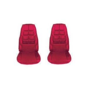 FORD MUSTANG 1970 DELUXE PAIRE DE COUVRE SIEGES AVANT ROUGE VERMILLON Deluxe Front Bucket seat upholstery pair Vermillion SCOTT