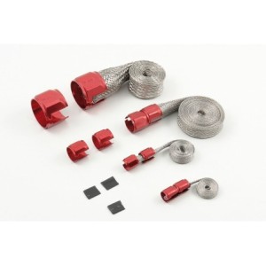 KIT TUYAU BRAIDED HOSE SLEEVE KIT-RED Mr Gasket 8090