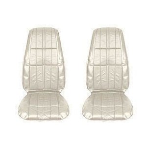 FORD MUSTANG 1971 DELUXE PAIRE DE COUVRE SIEGES AVANT BLANC Deluxe Front Bucket seat upholstery pair White SCOTT DRAKE 71-D-BUCK