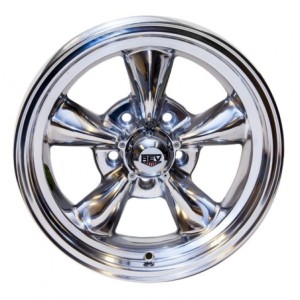 FORD MUSTANG 1964-1973 V8 JANTE CLASSIQUE ALUMINIUM POLI 17X8 (entraxe 114.3 x 5 goujons) Classic wheel polished with offset 0 m