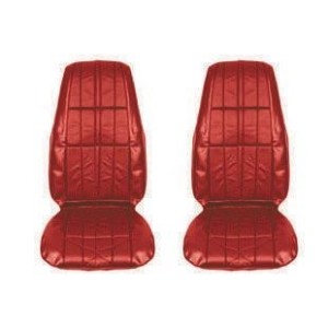 FORD MUSTANG 1972 DELUXE PAIRE DE COUVRE SIEGES AVANT ROUGE VERMILLON Deluxe Front Bucket seat upholstery pair Vermillion SCOTT