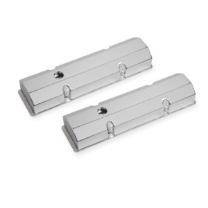 PAIRE DE CACHE CULBUTEURS ALUMINIUM V/C NATURAL SMALL BLOCK CHEVROLET SBC 283-350