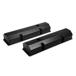 PAIRE DE CACHE CULBUTEURS ALUMINIUM V/C BLACK SMALL BLOCK CHEVROLET SBC 283-350