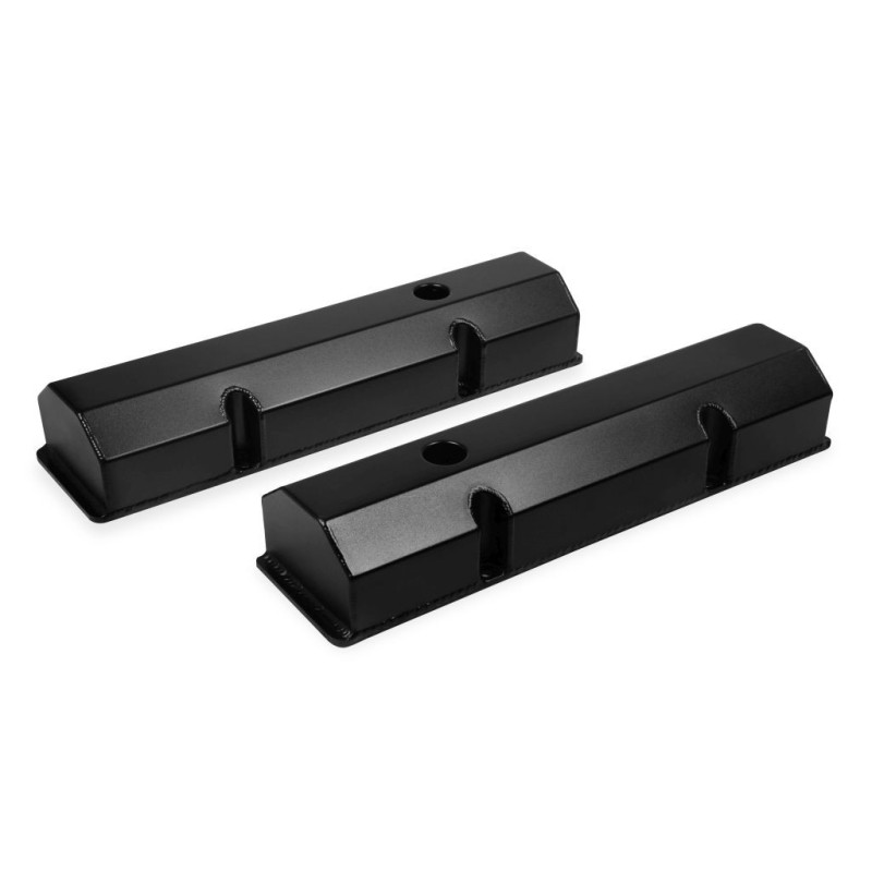 PAIRE DE CACHE CULBUTEURS ALUMINIUM V/C BLACK SMALL BLOCK CHEVROLET SBC 283-350
