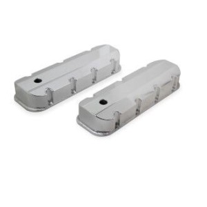 CHEVROLET V8 BBC 396 402 427 454 PAIRE DE CACHE CULBUTEURS ALUMINIUM V/C NATURAL THICK RAIL Mr Gasket 6830G