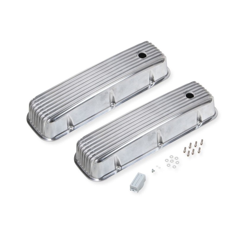 CHEVROLET V8 BBC 396 402 427 454 PAIRE DE CACHE CULBUTEURS ALUMINIUM aluminium valve cover POLISHED