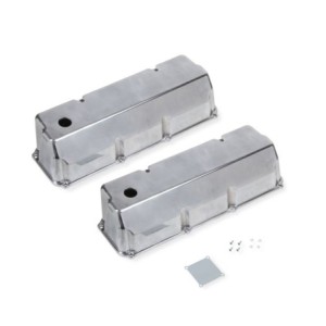 FORD V8 351C 351M 400M PAIRE DE CACHE CULBUTEURS ALUMINIUM POLI CAST aluminium valve cover TALL POLISHED Mr Gasket 6890G