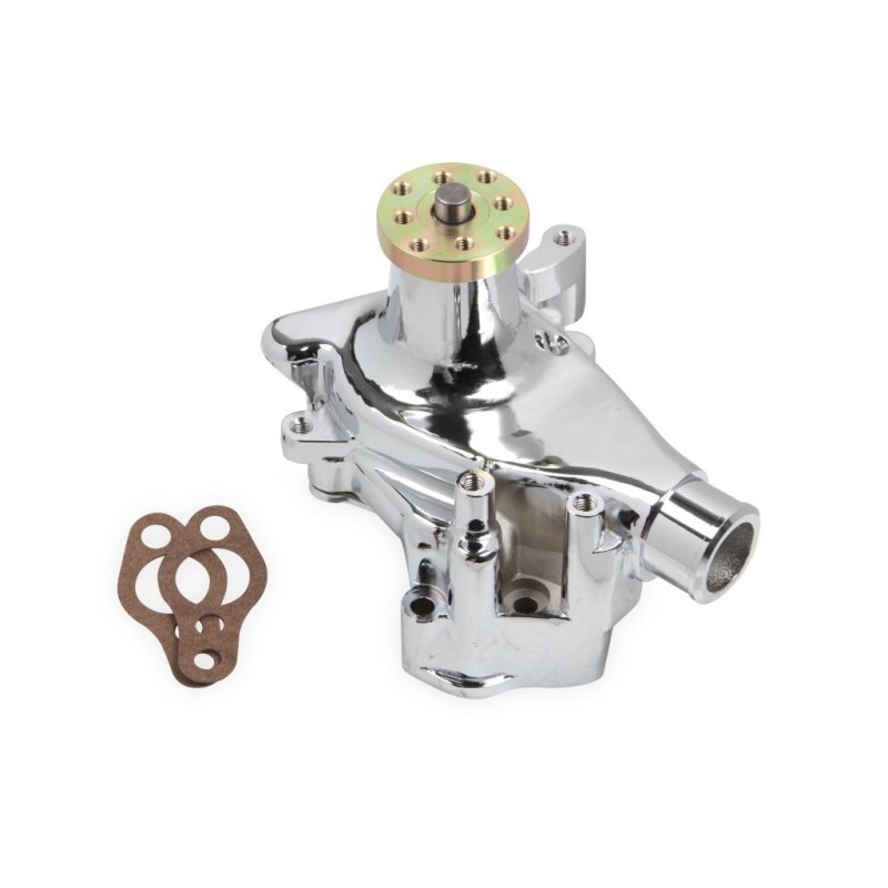 CHEVROLET 1969-1991 SMALL BLOCK POMPE A EAU CHROME water pump aluminium sbc chevy long Mr Gasket 7013G