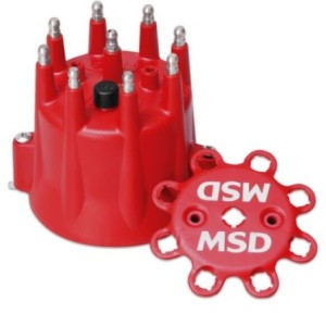 CHEVROLET FORD CHRYSLER CAPOT DISTRIBUTEUR D ALLUMEUR HEI ROUGE Distributor Cap Style red V8 Retainer MSD 8433
