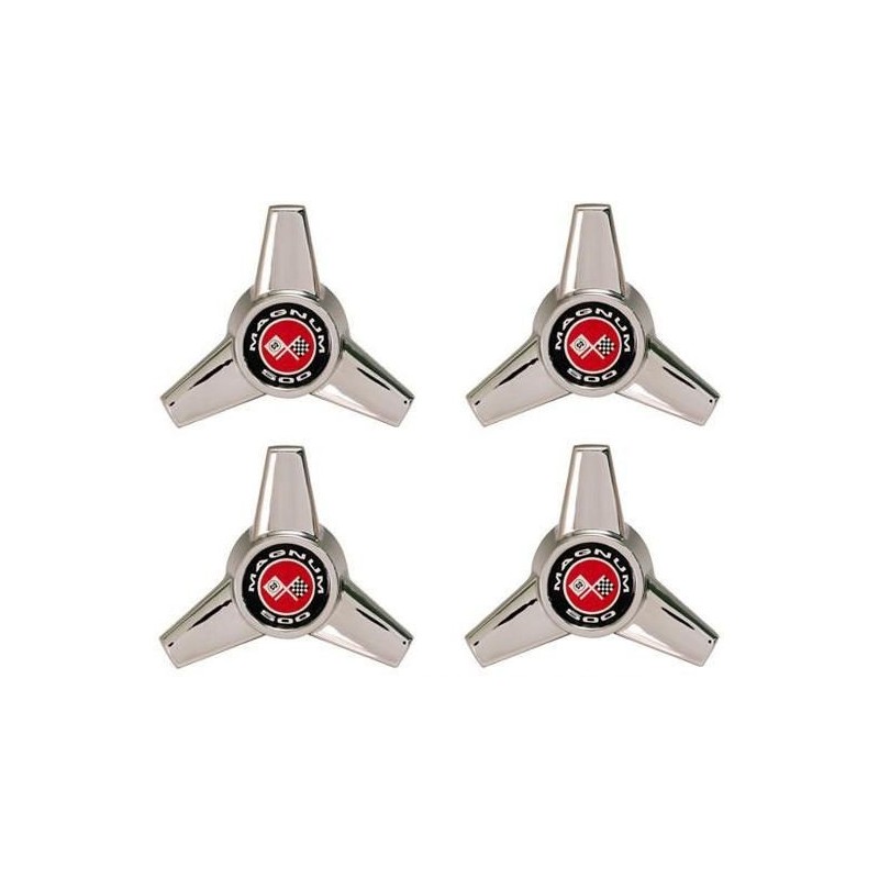 FORD MUSTANG 1969-1973 JEUX DE 4 CAPS CACHE MOYEU DE JANTES POUR MAGNUM 500 AVEC TROU CENTRAL EN 2-1/8 POUCES spinner SCOTT DRAK