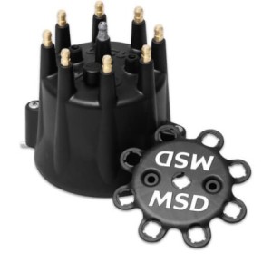 CHEVROLET FORD CHRYSLER CAPOT DISTRIBUTEUR D ALLUMEUR HEI NOIR Distributor Cap Style Black V8 Retainer MSD 84333