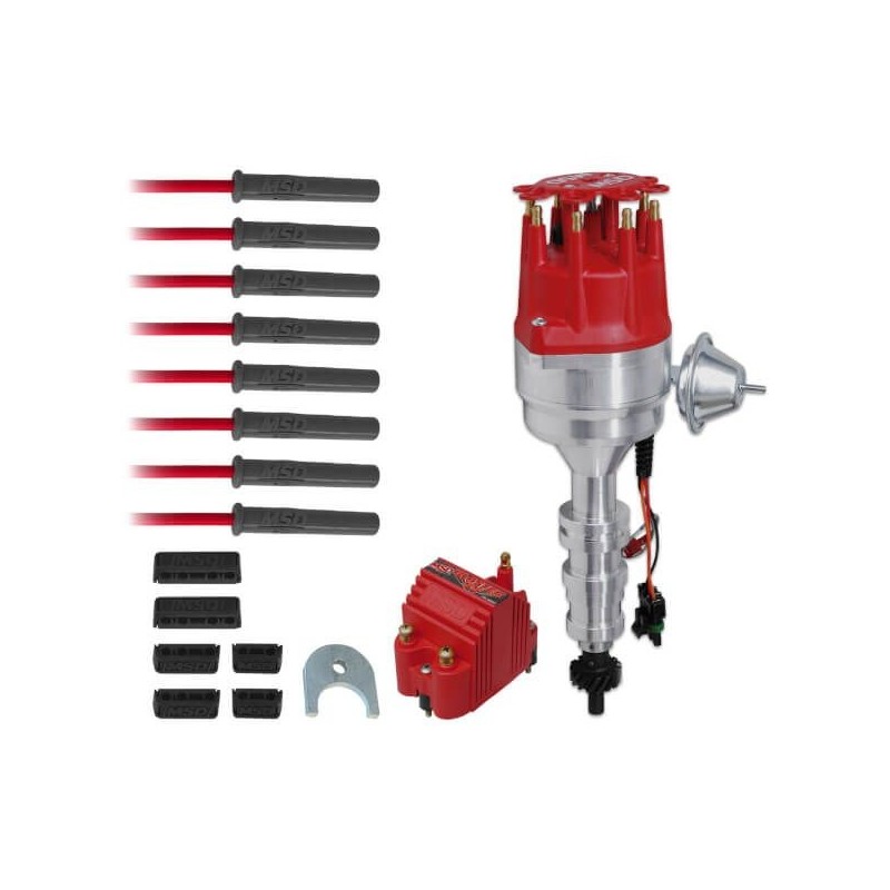 FORD V8 351W KIT ALLUMAGE COMPLET ( TETE D ALLUMEUR + BOBINE HAUTE TENSION + FAISCEAU ) Distributor Kit