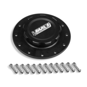 CAPOT ALUMINIUM BILLET FUEL CELL CAP W/12 BOLT FLANGE Earls 166017ERL