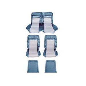FORD MUSTANG 1965-1967 COUPE SET DE HOUSSE COUVRE SIEGES PONY SPORT BLEU Coupe Pony sport seats blue SCOTT DRAKE SS-65CP-FULL-BL