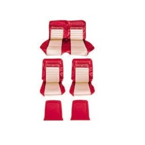 FORD MUSTANG 1965-1967 COUPE SET DE HOUSSE COUVRE SIEGES PONY SPORT ROUGE BLANC Coupe Pony sport seats Red White SCOTT DRAKE SS