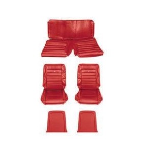 FORD MUSTANG 1964-1967 FASTBACK SET DE HOUSSE COUVRE SIEGES PONY SPORT ROUGE VIF Fastback Pony sport seats Bright Red SCOTT DRAK
