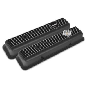 CACHE CULBUTEURS A AILLETTES SERIE MUSCLE POUR SMALL BLOCK CHEVROLET FINITION NOIR BRILLANT small block chevy muscle series valv