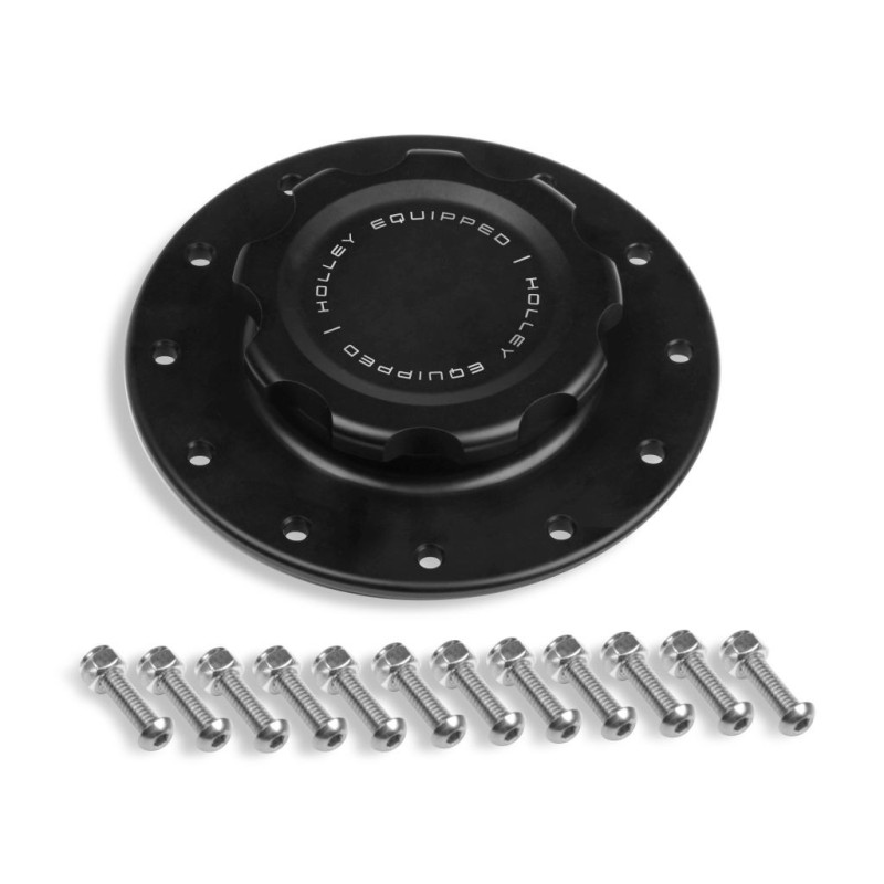 CAPOT ALUMINIUM BILLET FUEL CELL CAP W/12 BOLT FLANGE - HOLLEY Holley 241-227