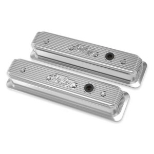 CACHE CULBUTEURS SMALL BLOCK CHEVROLET SBC VALVE COVERS CENTER-BOLT FINNED NON-EMIS POL Holley 241-248