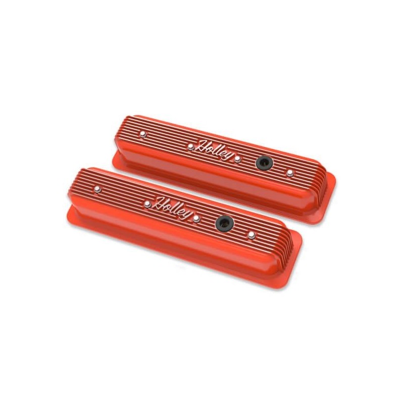 CACHE CULBUTEURS SMALL BLOCK CHEVROLET SBC VALVE COVERS CENTER-BOLT FINNED NON-EMIS ORNG Holley 241-249