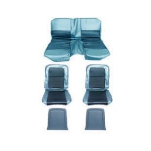 FORD MUSTANG 1967 FASTBACK SET DE HOUSSE COUVRE SIEGES SPORT BLEU Convertible sport Seats Blue SCOTT DRAKE SS-67FB-FULL-BL