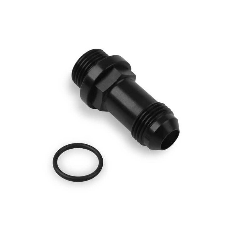 FUEL INLET FITTING (LONG -6 STYLE) BLACK Holley 26-164-1