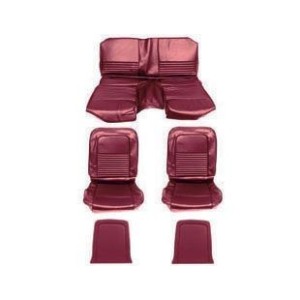 FORD MUSTANG 1967 FASTBACK SET DE HOUSSE COUVRE SIEGES SPORT ROUGE FONCE Convertible sport Seats Dark Red SCOTT DRAKE SS-67FB-FU