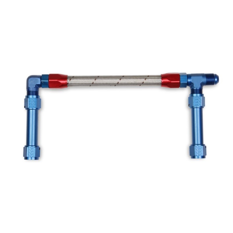 -8AN SINGLE INLET W/STAINLESS HOSE Holley 34-46