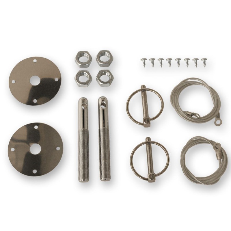 FORD MUSTANG 1964-1973 ATTACHE CAPOT KIT AVEC CABLES Hood Pin Kit SCOTT DRAKE S1MS-16892-DLX