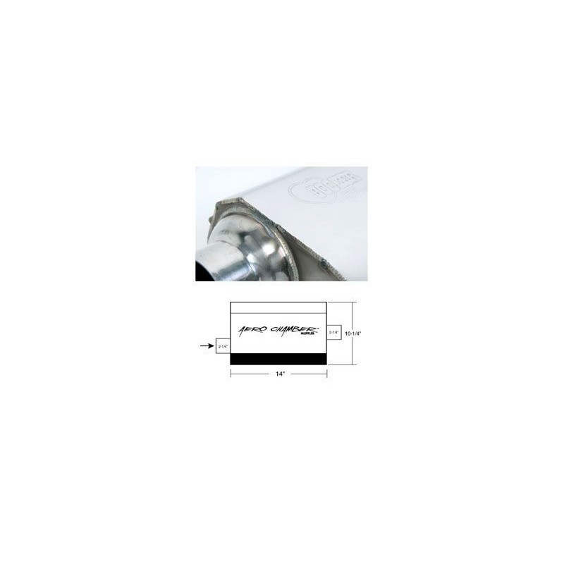 57.1mm (2.25 pouces) SILENCIEUX ÉCHAPPEMENT aero chamber muffler 2.25 inch HOOKER 21501HKR