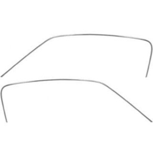 FORD MUSTANG 1965-1966 FASTBACK PAIRE DE BAGUETTES CHROME SUR RAIL DE TOIT Drip Rail Molding pair SCOTT DRAKE C5ZZ-6351726-7A