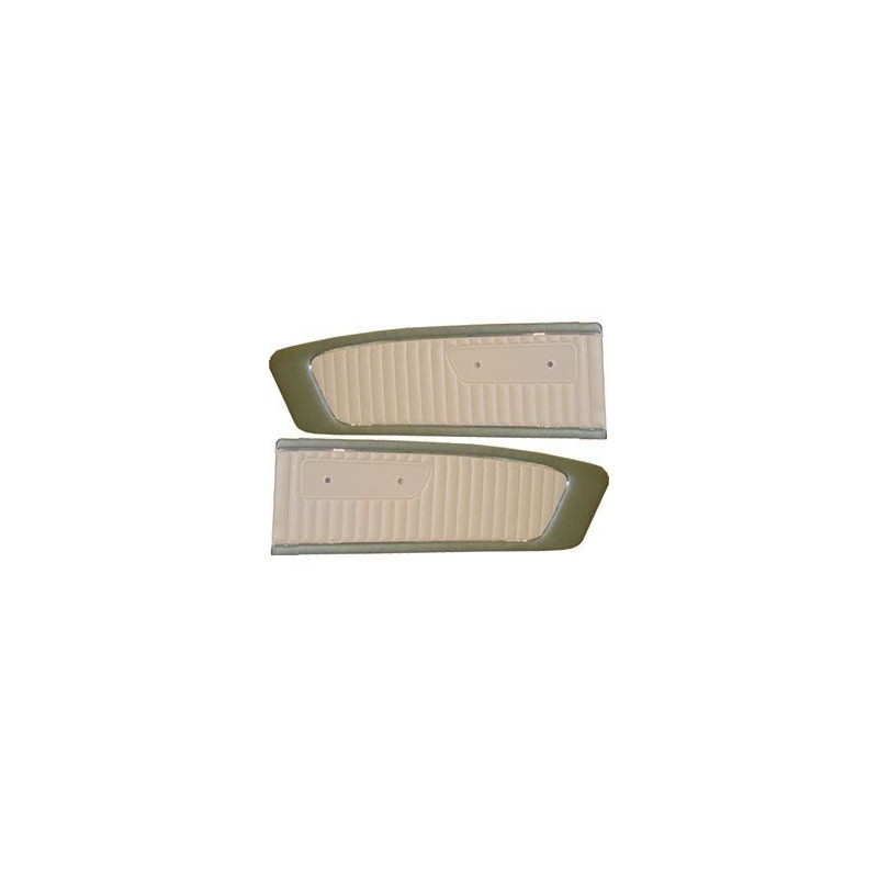 FORD MUSTANG 1965 PAIRE PANNEAUX DE PORTE LIERRE DORE BLANC Door panels ivy gold white pair SCOTT DRAKE C5ZZ65239423I/W