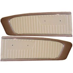 FORD MUSTANG 1965 PAIRE PANNEAUX DE PORTE PALOMINO BLANC Door panels palomino white pair SCOTT DRAKE C5ZZ65239423P/W