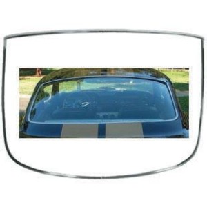 FORD MUSTANG 1965-1966 FASTBACK SET COMPLET CONTOUR DE VITRE LUNETTE ARRIERE INOX EFFET CHROME Rear window Molding SCOTT DRAKE C