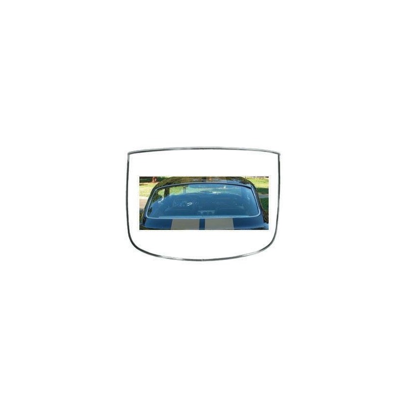 FORD MUSTANG 1965-1966 FASTBACK SET COMPLET CONTOUR DE VITRE LUNETTE ARRIERE INOX EFFET CHROME Rear window Molding SCOTT DRAKE C