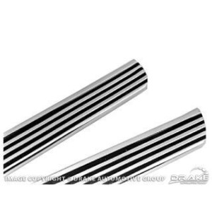 FORD MUSTANG 1964-1966 PAIRE DE BAS DE CAISSE CHROME + FIXATIONS Rocker panel molding SCOTT DRAKE C5ZZ-6510176-7A