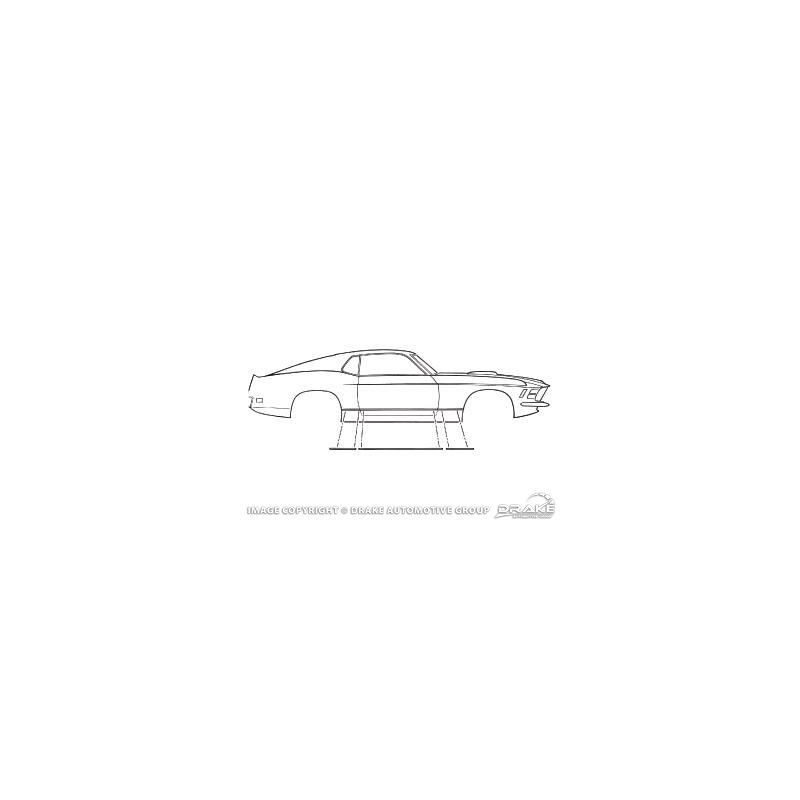FORD MUSTANG 1970 MACH 1 FASTBACK CHROME DE BAS DE CAISSE Rocker Moldings SCOTT DRAKE D0ZZ-6320938KIT