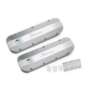 CHEVROLET V8 BBC 396 402 427 454 PAIRE DE CACHE CULBUTEURS ALUMINIUM SNIPER FAB aluminium valve cover NATURAL THICK RAIL Holley