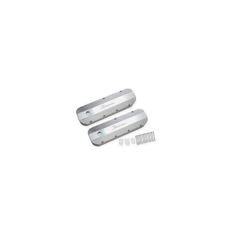 CHEVROLET V8 BBC 396 402 427 454 PAIRE DE CACHE CULBUTEURS ALUMINIUM SNIPER FAB aluminium valve cover NATURAL THICK RAIL Holley