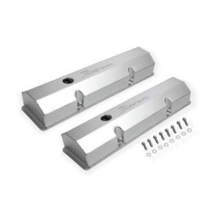 PAIRE DE CACHE CULBUTEURS ALUMINIUM SNIPER FAB aluminium valve cover NATURAL SMALL BLOCK CHEVROLET SBC 283-350