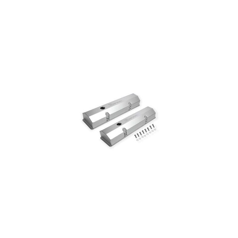 PAIRE DE CACHE CULBUTEURS ALUMINIUM SNIPER FAB aluminium valve cover NATURAL SMALL BLOCK CHEVROLET SBC 283-350