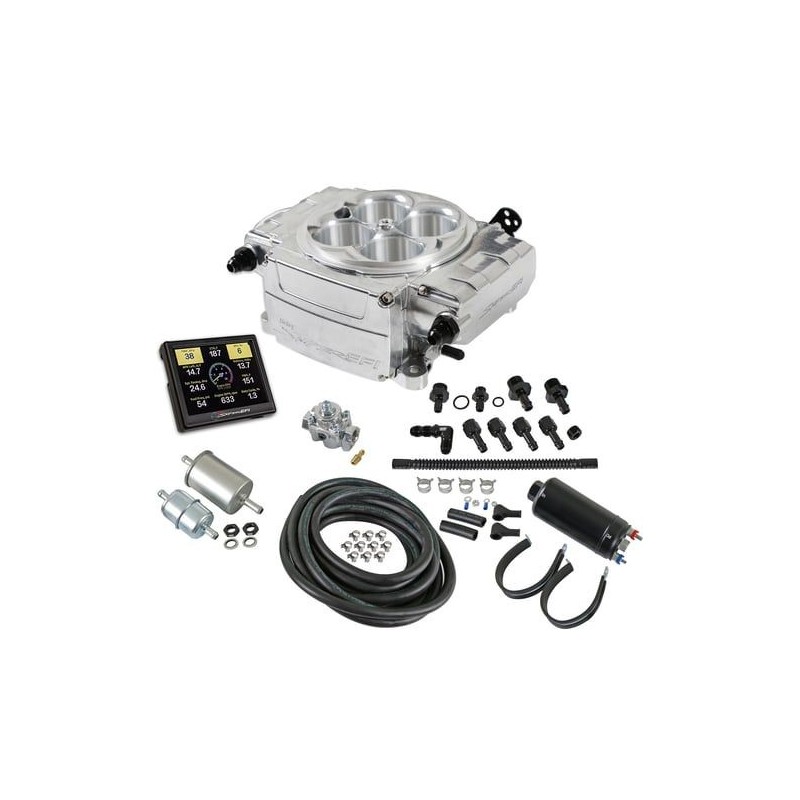 SNIPER 2 CONVERSION CARBURATEUR A INJECTION EFI 4BBL Self-Tuning kit + Handheld EFI monitor Shiny Finish Sniper Max 600CH HOLLEY