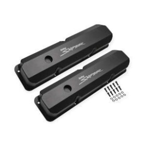 FORD V8 FE 332 360 390 406 427 428 PAIRE DE CACHE CULBUTEURS ALUMINIUM V/C BLACK FORD FE Holley Sniper 890001B