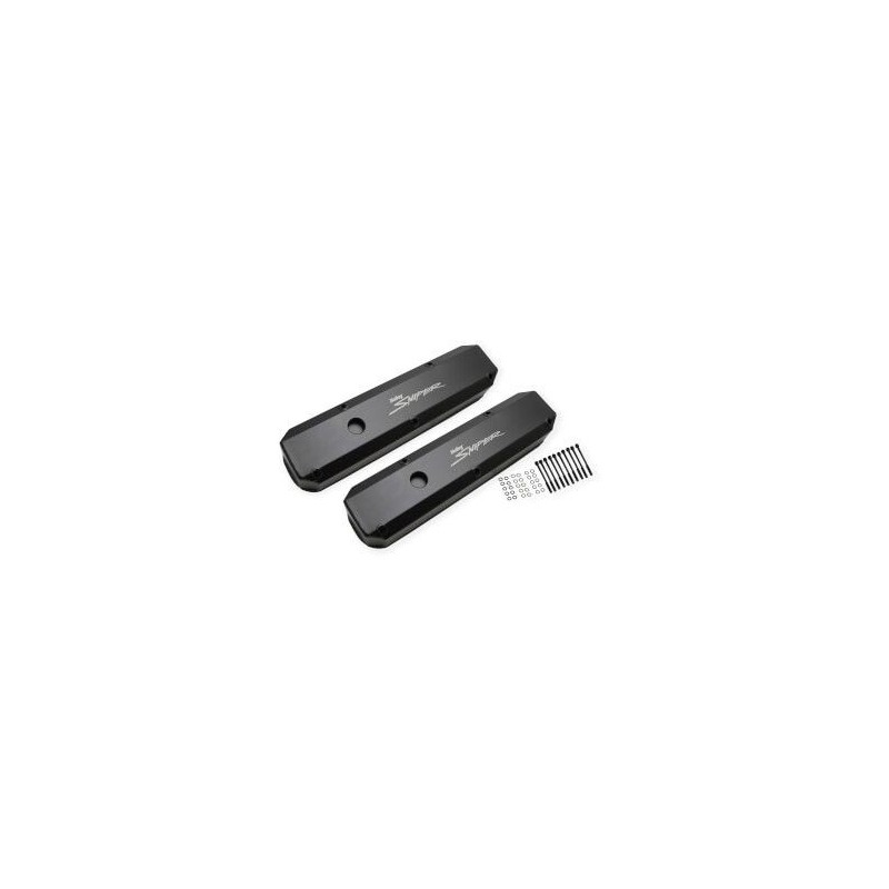 PAIRE DE CACHE CULBUTEURS ALUMINIUM V/C BLK MOPAR SB 273-360 Holley Sniper 890003B