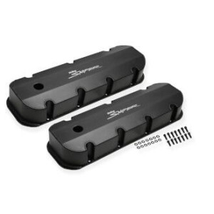 BIG BLOCK CHEVROLET BBC PAIRE DE CACHE CULBUTEURS ALUM valve cover BLK Holley Sniper 890004B