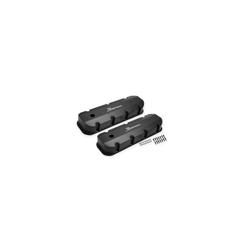 BIG BLOCK CHEVROLET BBC PAIRE DE CACHE CULBUTEURS ALUM valve cover BLK Holley Sniper 890004B