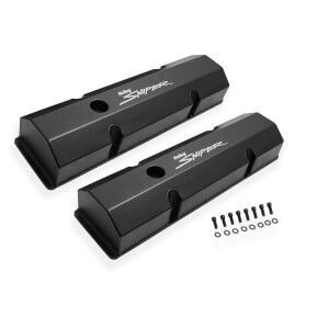 SNIPER PAIRE DE CACHE CULBUTEURS ALUMINIUM V/C BLK SMALL BLOCK CHEVROLET SBC 283-350