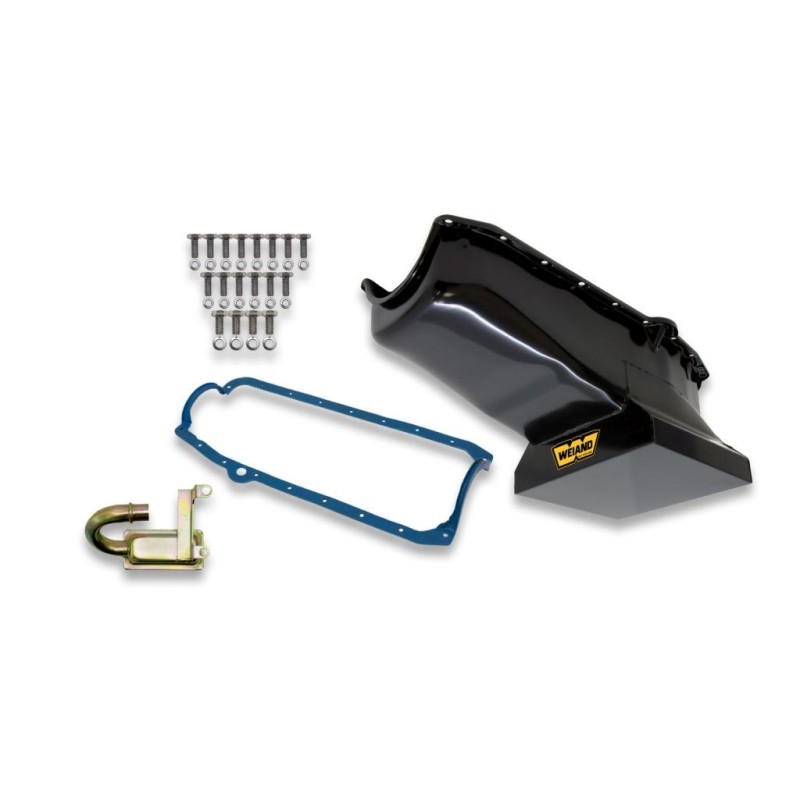 CHEVROLET 1958-1979 SMALL BLOCK KIT 7QT CARTER D'HUILE FINITION NOIR oil pan kit 7QT black finish (DRAG) Weiand 5000WND